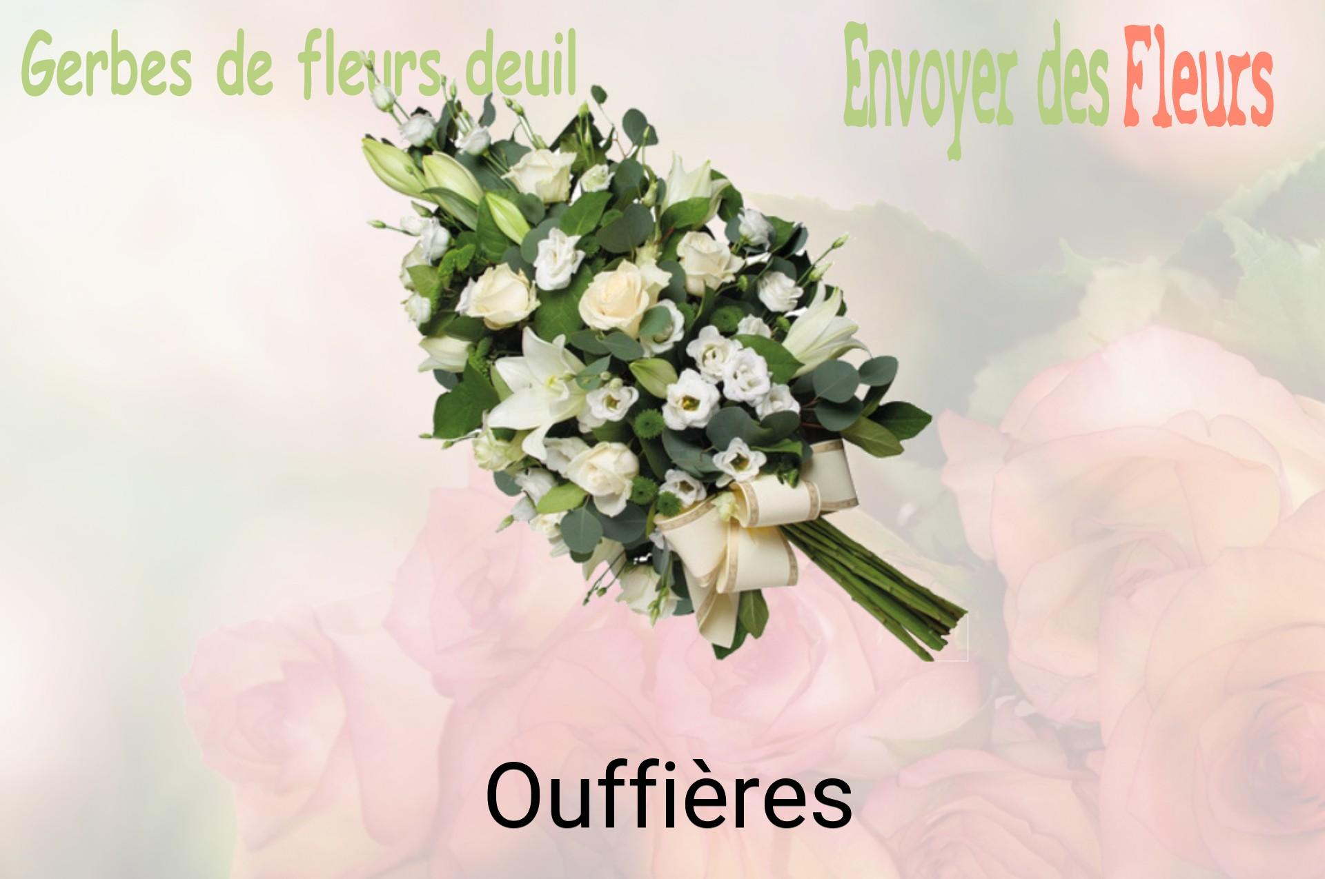 Gerbe de fleurs de deuil livrée à Ouffières